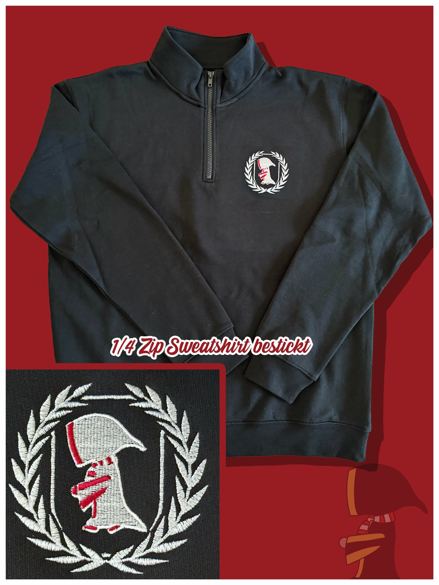 1/4-Zip Sweatshirt bestickt