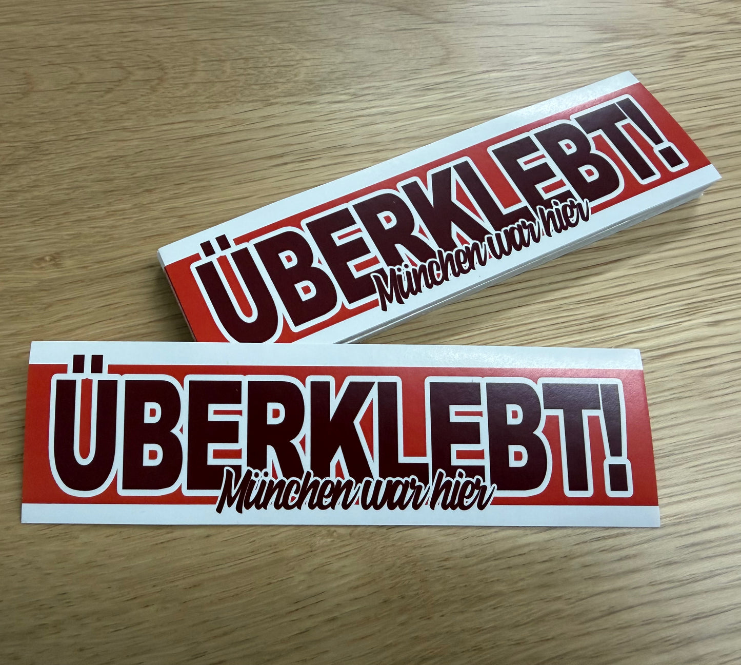 Aufkleber „Überklebt - München war hier“ (8cm x 8cm)