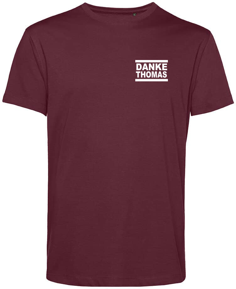 Backprint T-Shirt „Danke Thomas“