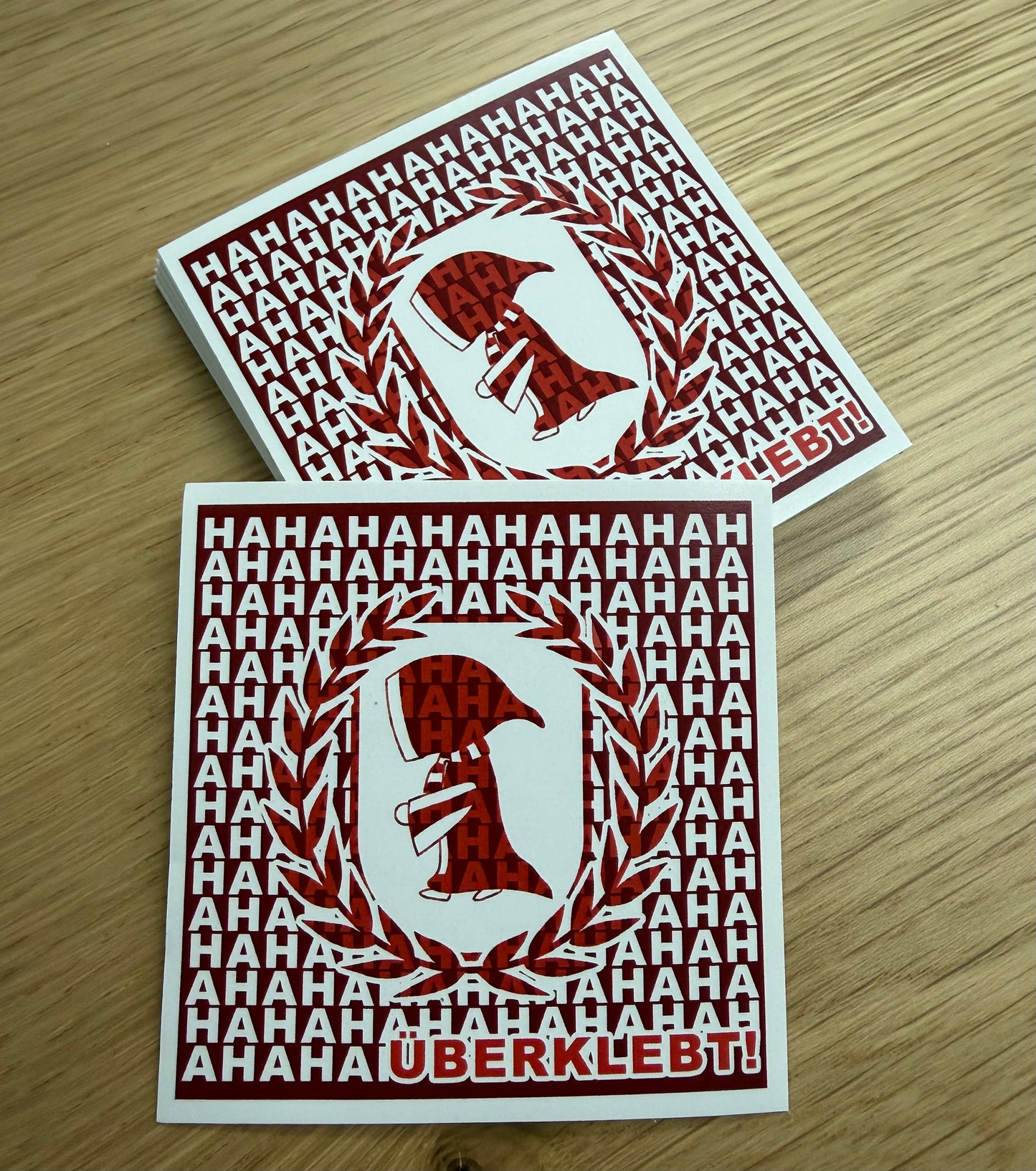 Aufkleber "HAHA Überklebt" (7cm x 7cm)