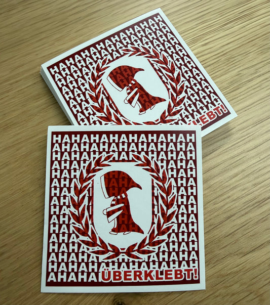 Aufkleber "HAHA Überklebt" (7cm x 7cm)
